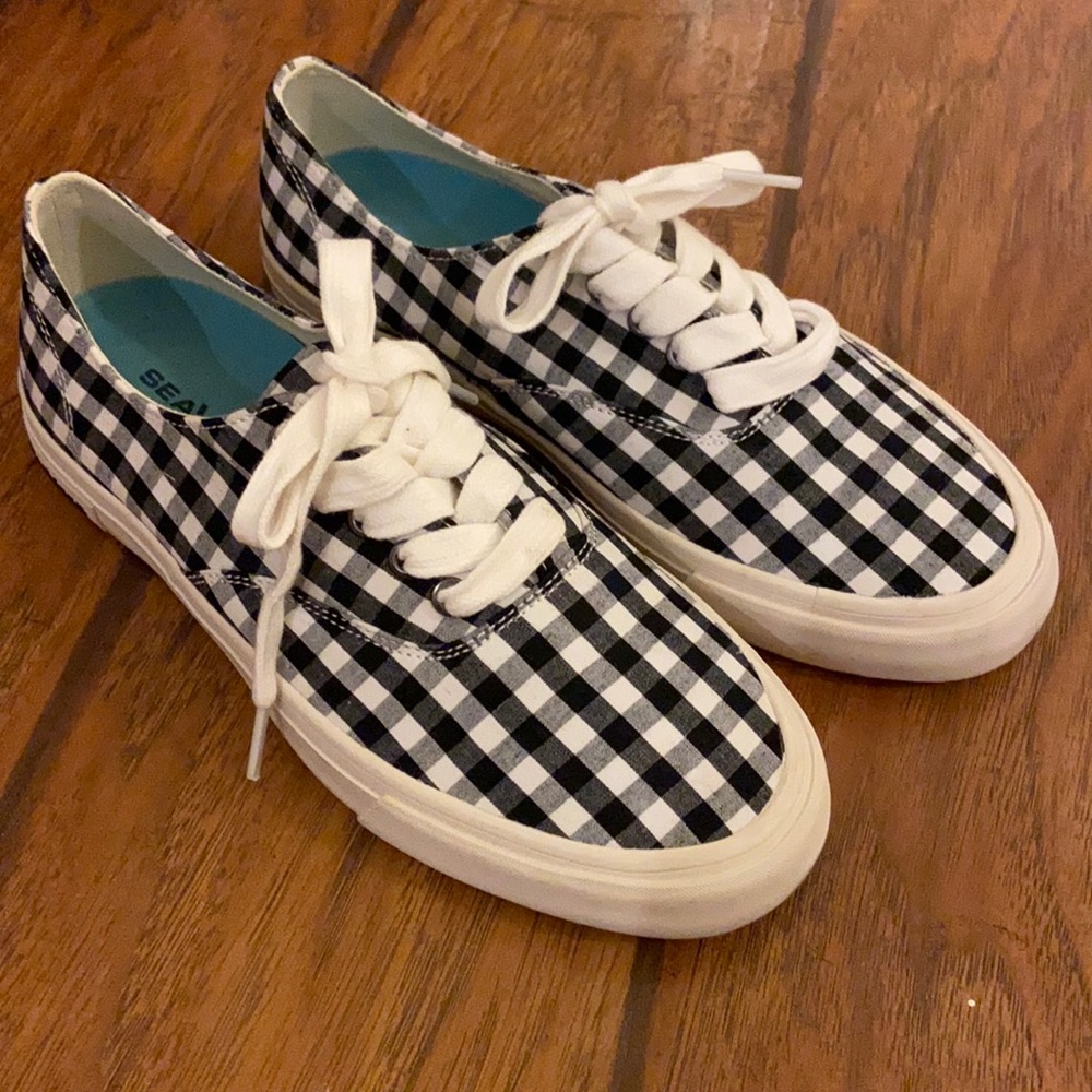 NEW SeaVees Black/White Gingham sneakers 7
